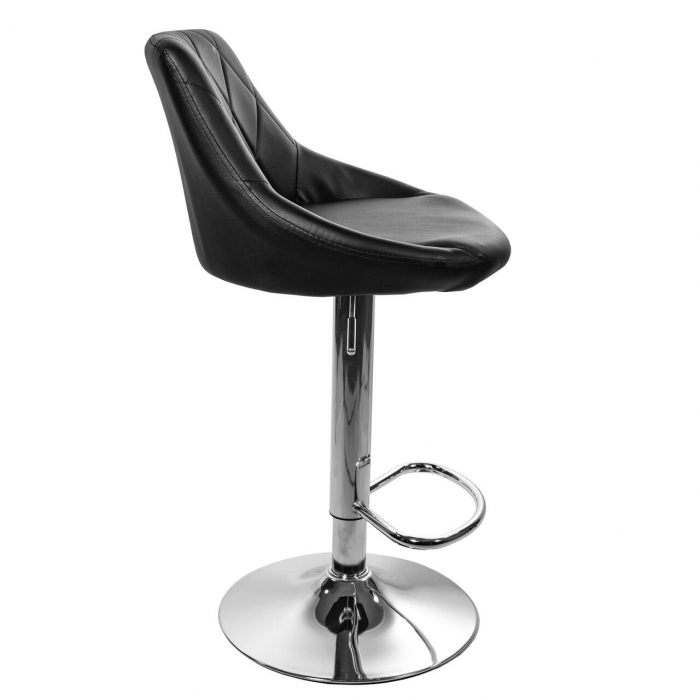 Scaun de bucatarie/bar, Artool, Kast, rotativ, piele ecologica, negru si argintiu, 45.5x48.5x85-105 cm [5]