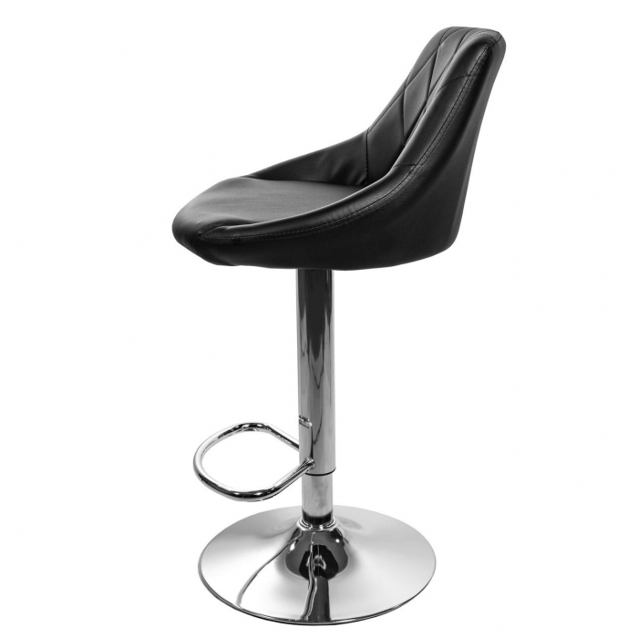 Scaun de bucatarie/bar, Artool, Kast, rotativ, piele ecologica, negru si argintiu, 45.5x48.5x85-105 cm [3]