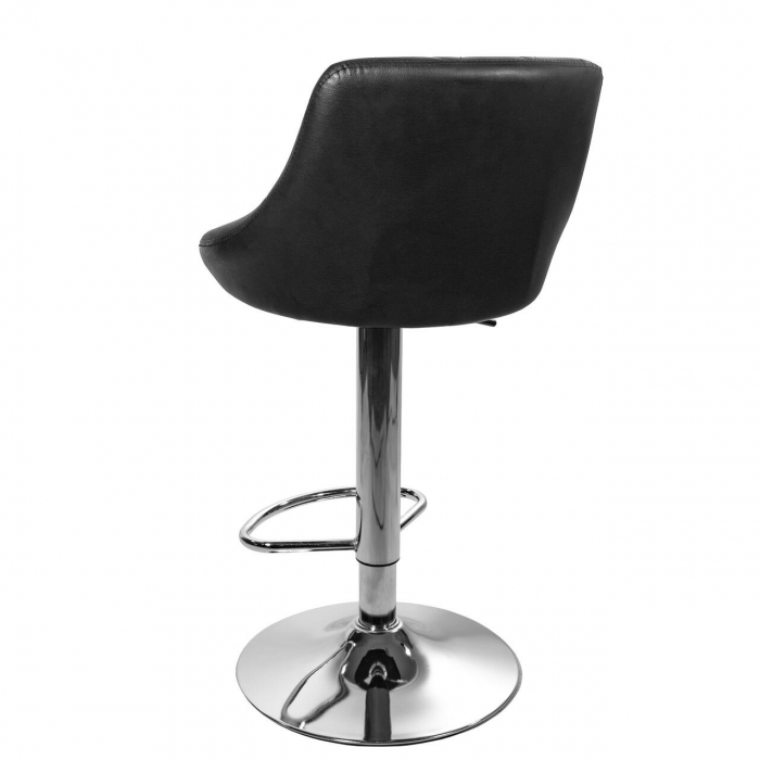Scaun de bucatarie/bar, Artool, Kast, rotativ, piele ecologica, negru si argintiu, 45.5x48.5x85-105 cm [4]
