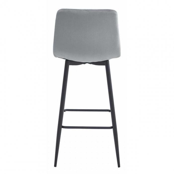 Scaun de bucatarie/bar, Artool, Pozza, catifea, otel, argintiu si negru, 43x35x104 cm [4]