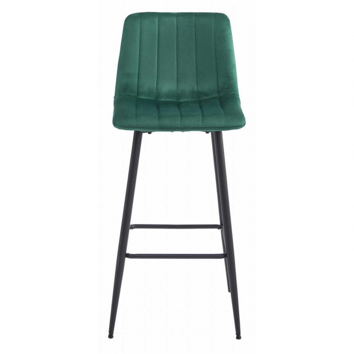 Scaun de bucatarie/bar, Artool, Pozza, catifea, otel, verde si negru, 43x35x104 cm [2]