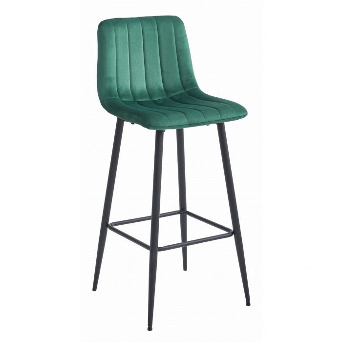 Scaun de bucatarie/bar, Artool, Pozza, catifea, otel, verde si negru, 43x35x104 cm [1]