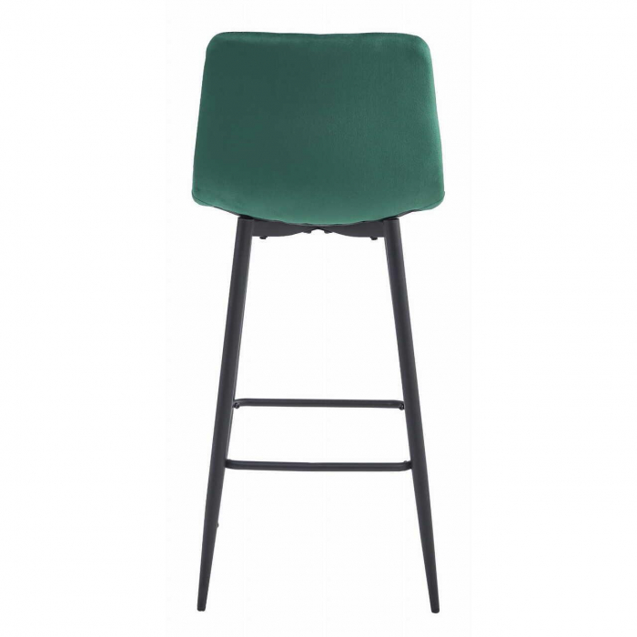 Scaun de bucatarie/bar, Artool, Pozza, catifea, otel, verde si negru, 43x35x104 cm [3]