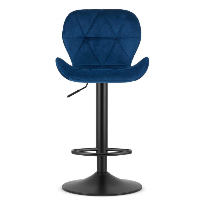 Scaun de bucatarie/bar, Artool, West, rotativ, catifea, bleumarin si negru, 46x48.5x90-111 cm [2]