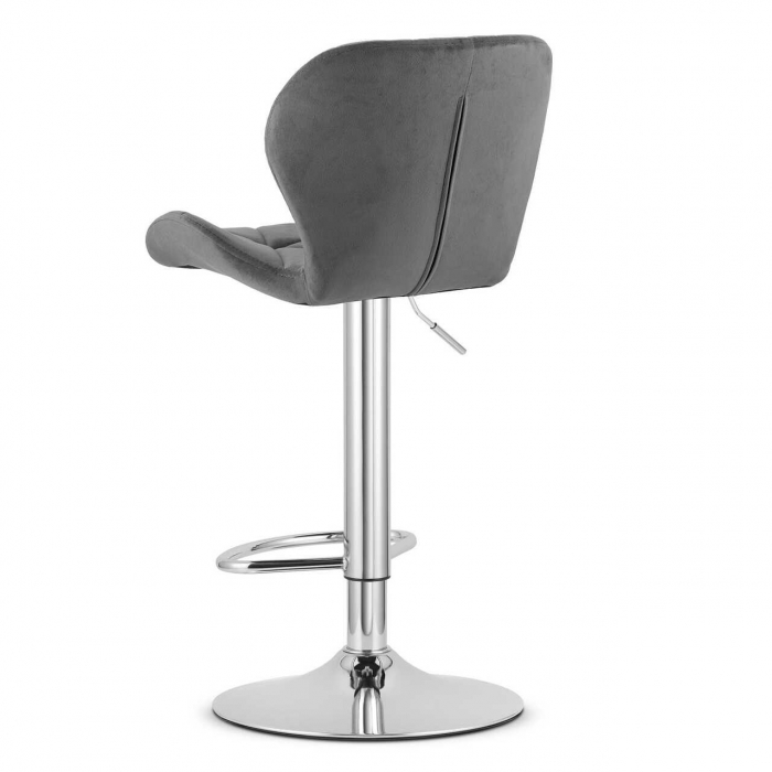 Scaun de bucatarie/bar, Artool, West, rotativ, catifea, gri si argintiu, 46x48.5x90-111 cm [7]