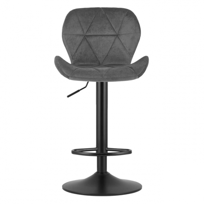 Scaun de bucatarie/bar, Artool, West, rotativ, catifea, gri si negru, 46x48.5x90-111 cm [4]