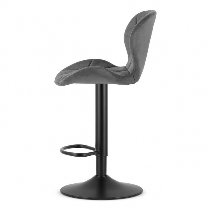 Scaun de bucatarie/bar, Artool, West, rotativ, catifea, gri si negru, 46x48.5x90-111 cm [5]