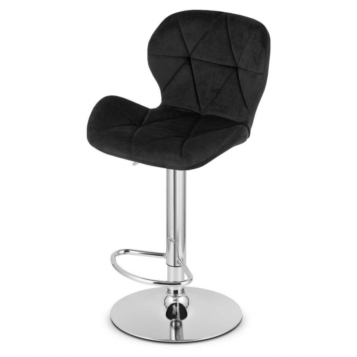 Scaun de bucatarie/bar, Artool, West, rotativ, catifea, negru si argintiu, 46x48.5x90-111 cm [2]