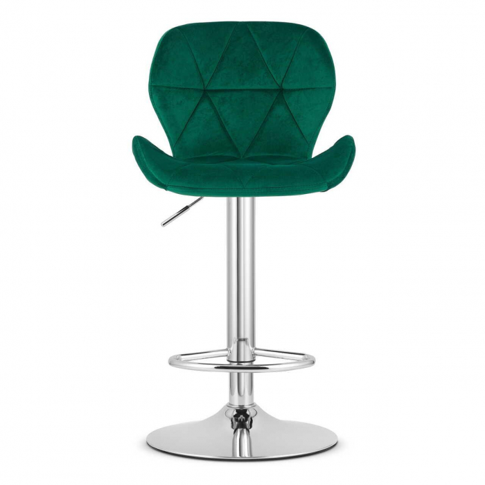 Scaun de bucatarie/bar, Artool, West, rotativ, catifea, verde si argintiu, 46x48.5x90-111 cm [4]
