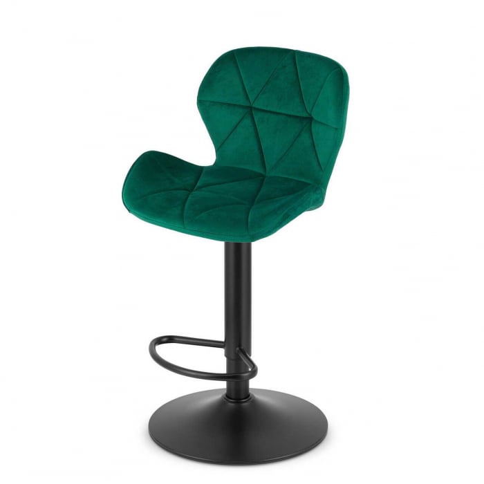 Scaun de bucatarie/bar, Artool, West, rotativ, catifea, verde si negru, 46x48.5x90-111 cm [6]