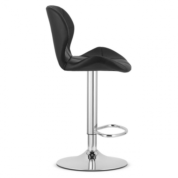 Scaun de bucatarie/bar, Artool, West, rotativ, piele ecologica, negru si argintiu, 46x48.5x90-111 cm [7]