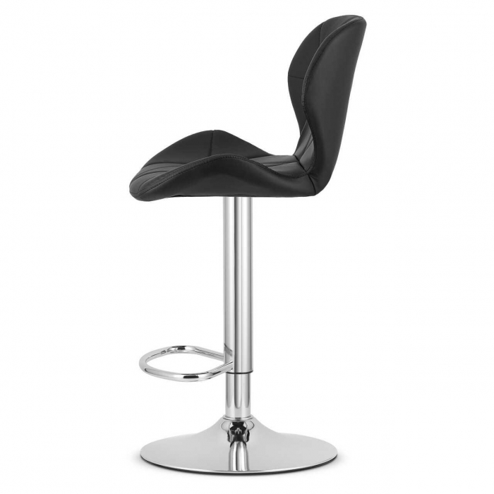 Scaun de bucatarie/bar, Artool, West, rotativ, piele ecologica, negru si argintiu, 46x48.5x90-111 cm [5]