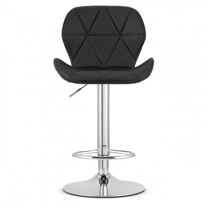 Scaun de bucatarie/bar, Artool, West, rotativ, piele ecologica, negru si argintiu, 46x48.5x90-111 cm [3]