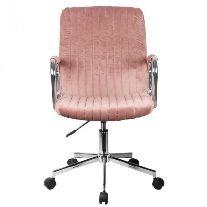 Scaun rotativ, catifea, roz, max 120 kg, 51x61x92/102 cm [3]
