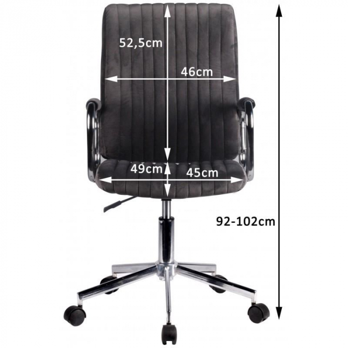 Scaun rotativ, catifea, verde, max 120 kg, 51x61x92/102 cm [2]
