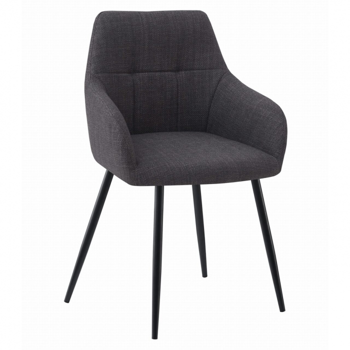 Scaun stil fotoliu bucatarie/living, Artool, Beni, stofa, metal, gri grafit si negru, 57x59x85 cm [1]