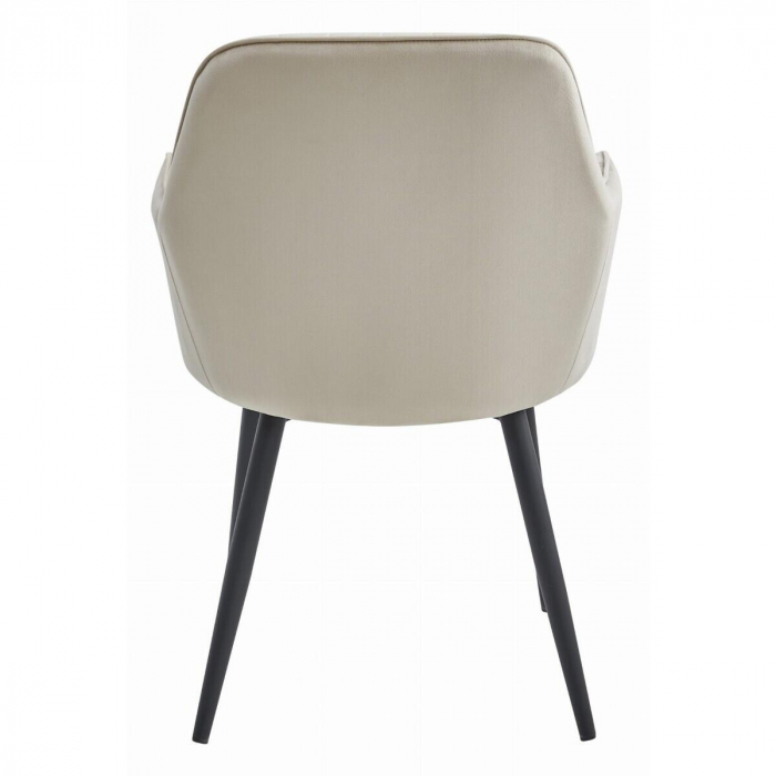 Scaun stil fotoliu bucatarie/living, Artool, Lugo, catifea, metal, bej si negru, 57.5x56.5x86.5 cm [3]