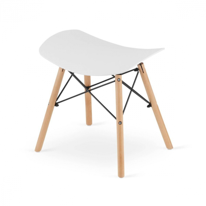 Scaun stil scandinav, Artool, Korfu, fara spatar, PP, lemn, alb, 47.5x36x46.5 cm [2]