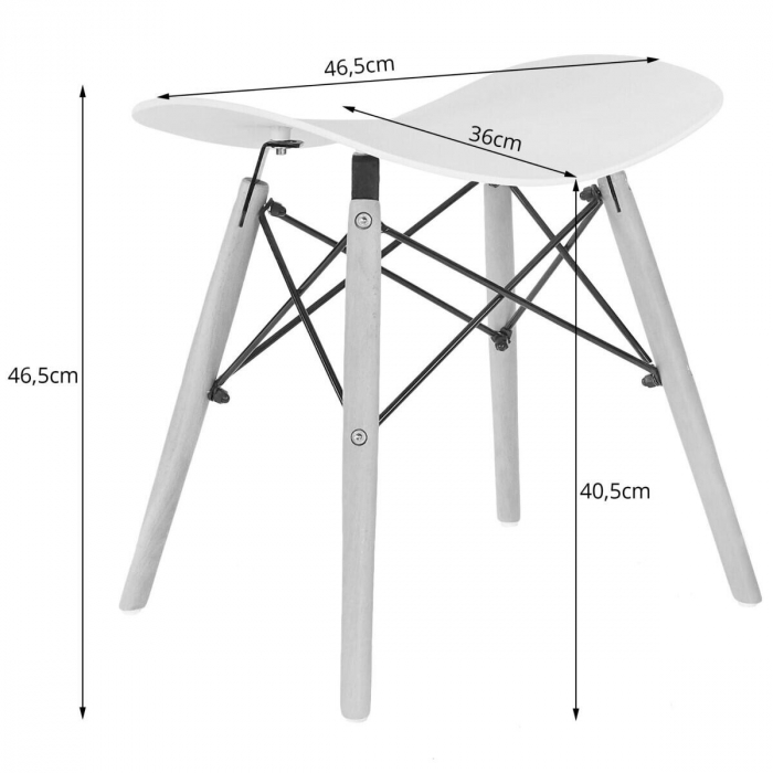 Scaun stil scandinav, Artool, Korfu, fara spatar, PP, lemn, alb, 47.5x36x46.5 cm [4]