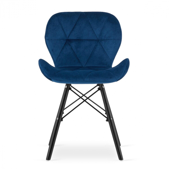Scaun stil scandinav, Artool, Lago Velvet, catifea, lemn, bleumarin si negru, 47x52x73.5 cm [6]
