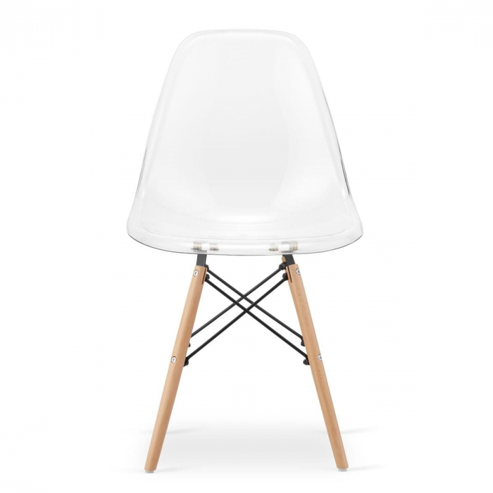 Scaun stil scandinav, Artool, Osaka, policarbonat, lemn, transparent, 46x52x82 cm [6]
