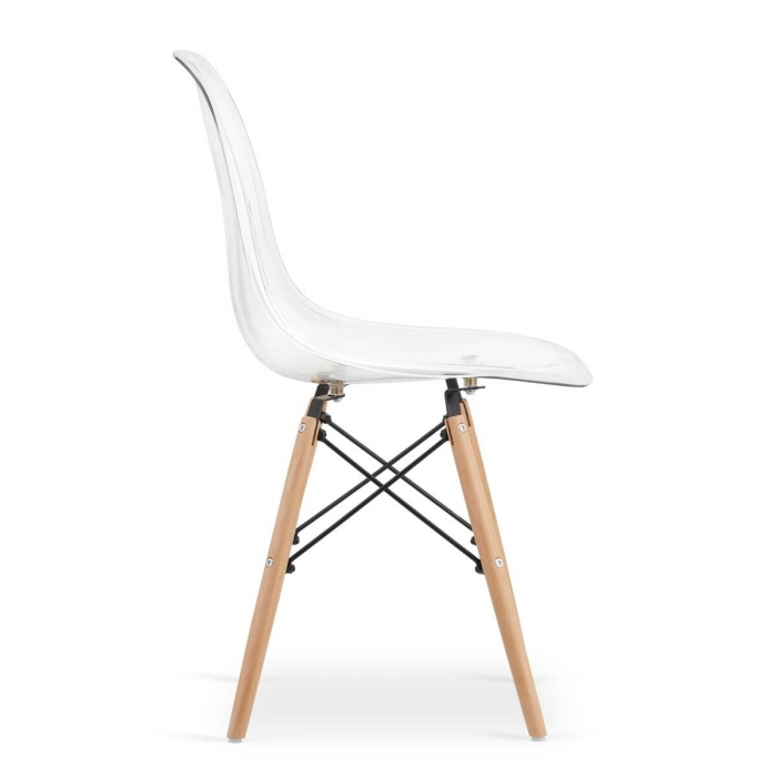 Scaun stil scandinav, Artool, Osaka, policarbonat, lemn, transparent, 46x52x82 cm [3]