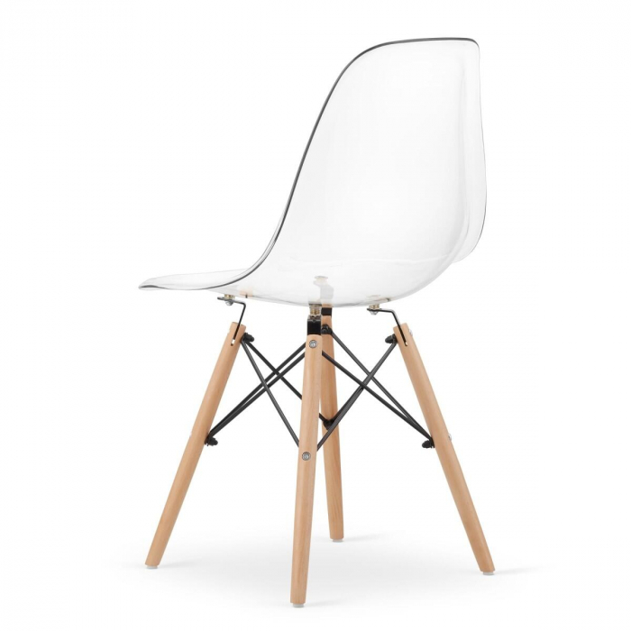 Scaun stil scandinav, Artool, Osaka, policarbonat, lemn, transparent, 46x52x82 cm [4]