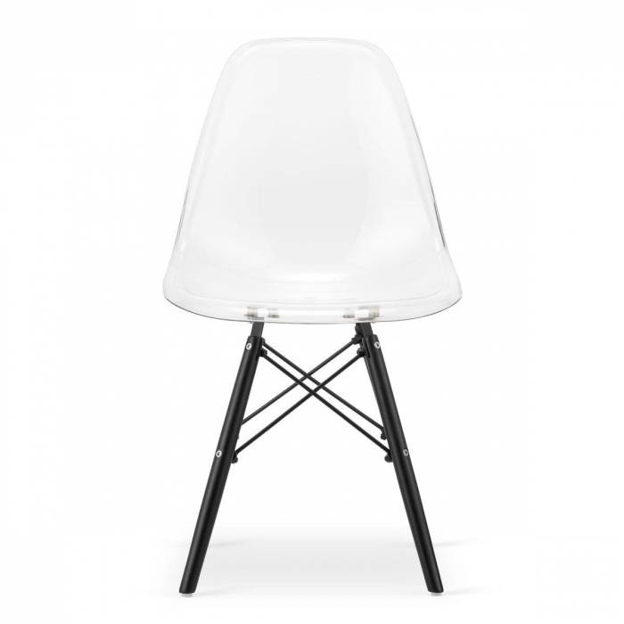 Scaun stil scandinav, Artool, Osaka, policarbonat, lemn, transparent si negru, 46x51.5x81 cm [6]