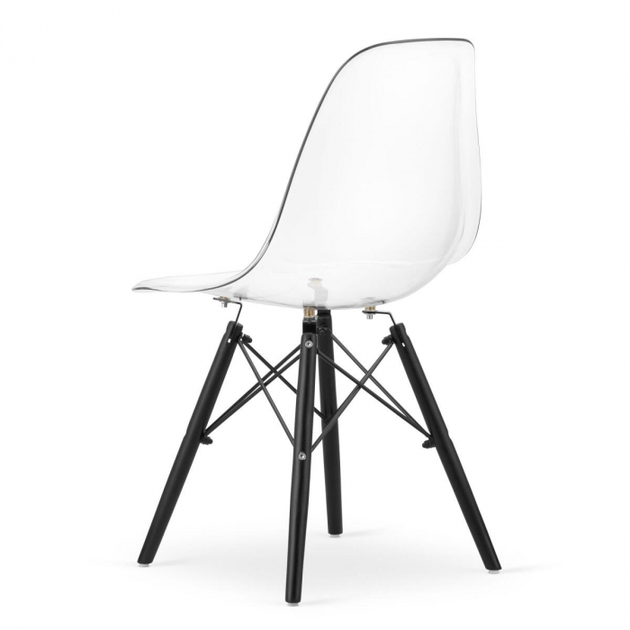 Scaun stil scandinav, Artool, Osaka, policarbonat, lemn, transparent si negru, 46x51.5x81 cm [4]