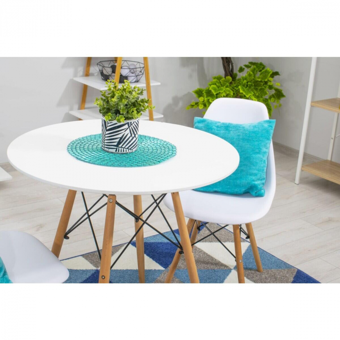 Scaun stil scandinav, Artool, Osaka, PP, lemn, alb, 46x54x81 cm [8]