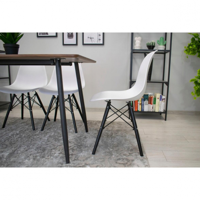 Scaun stil scandinav, Artool, Osaka, PP, lemn, alb si negru, 46x54x81 cm [9]