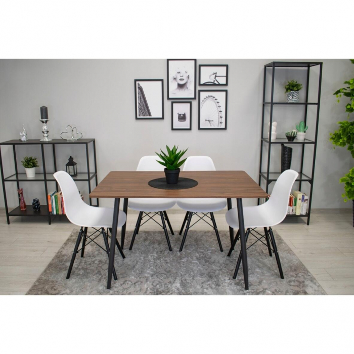 Scaun stil scandinav, Artool, Osaka, PP, lemn, alb si negru, 46x54x81 cm [11]