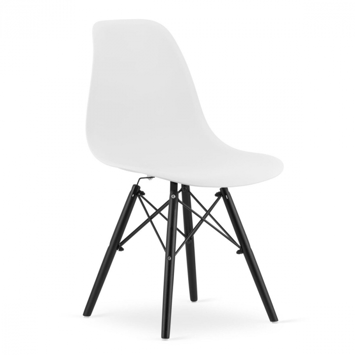 Scaun stil scandinav, Artool, Osaka, PP, lemn, alb si negru, 46x54x81 cm [1]