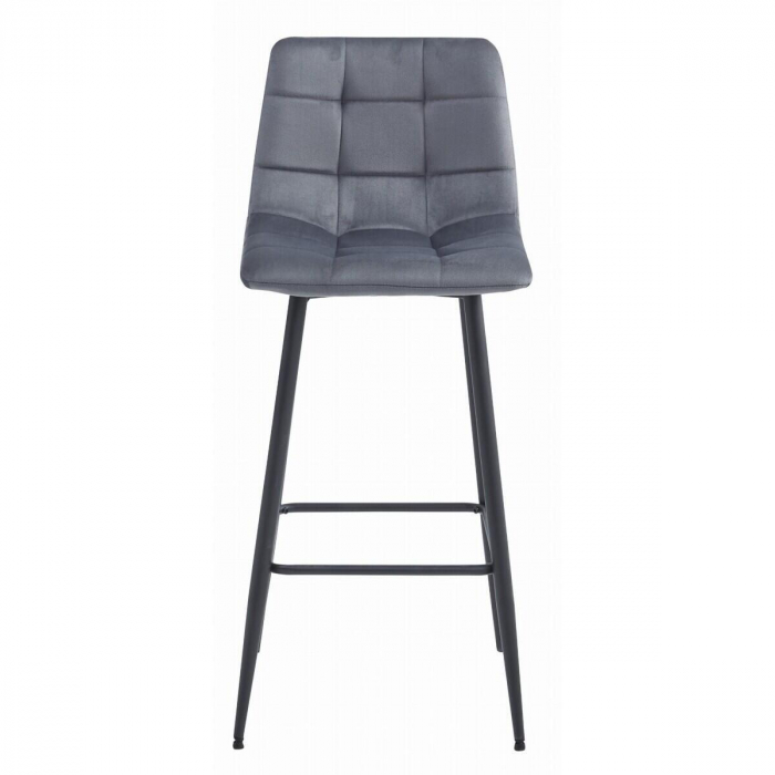 Set 2 scaune de bucatarie/bar, Artool, Arceto, catifea, otel, gri si negru, 43.5x32.5x104 cm [4]