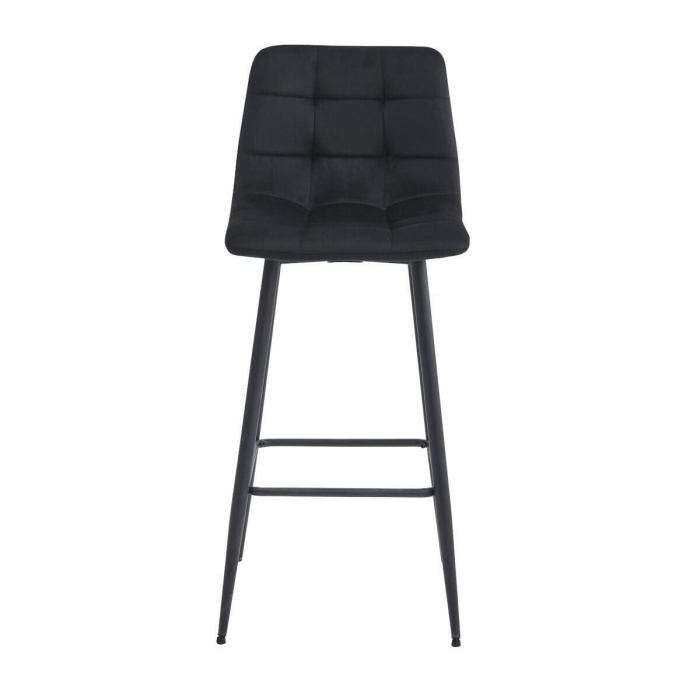 Set 2 scaune de bucatarie/bar, Artool, Arceto, catifea, otel, negru, 43.5x32.5x104 cm [2]