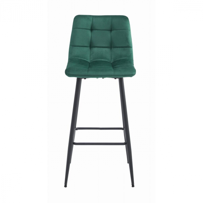 Set 2 scaune de bucatarie/bar, Artool, Arceto, catifea, otel, verde si negru, 43.5x32.5x104 cm [5]