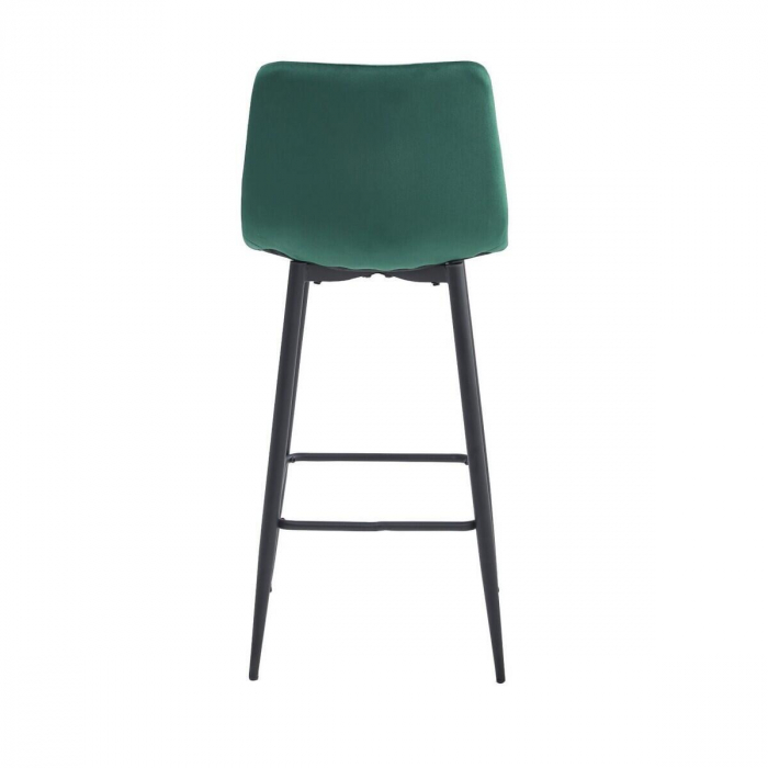 Set 2 scaune de bucatarie/bar, Artool, Arceto, catifea, otel, verde si negru, 43.5x32.5x104 cm [3]