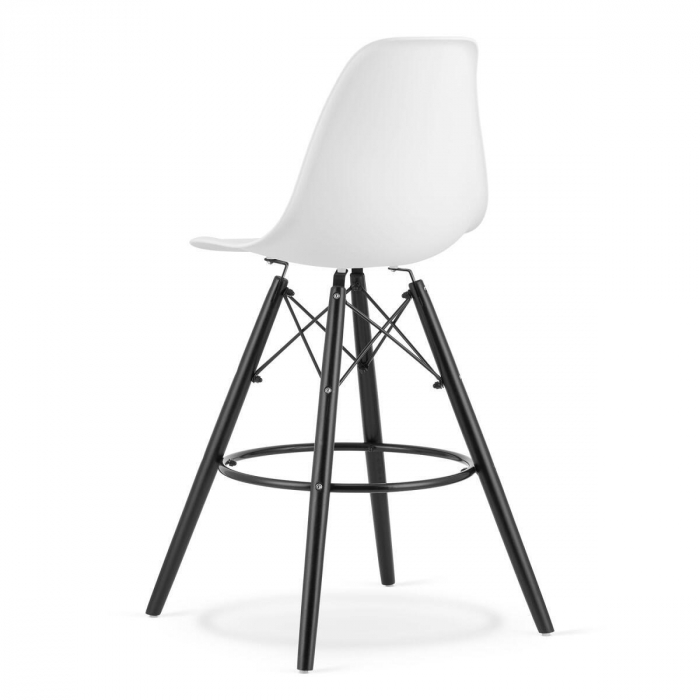 Set 2 scaune de bucatarie/bar, Artool, Lamal, PP, lemn, alb si negru, 54x55x107.5 cm [4]