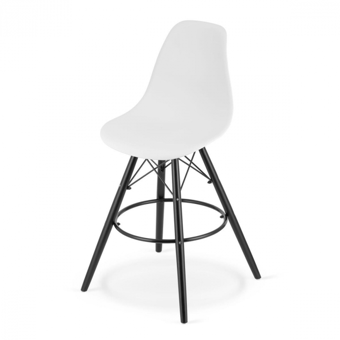Set 2 scaune de bucatarie/bar, Artool, Lamal, PP, lemn, alb si negru, 54x55x107.5 cm [2]