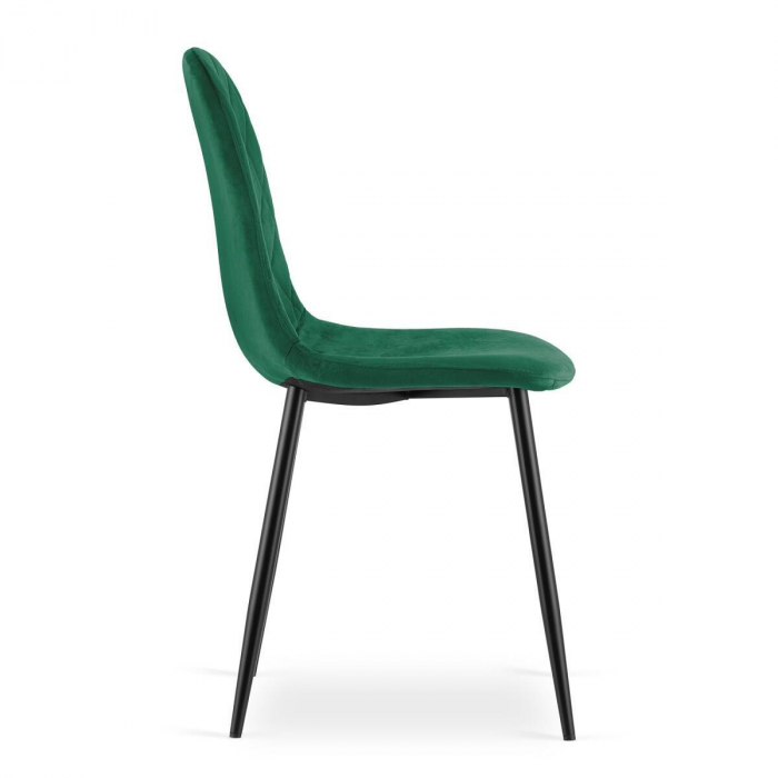 Set 4 scaune bucatarie/living, Artool, Asti, catifea, metal, verde si negru, 44.5x50.5x87.5 cm [3]