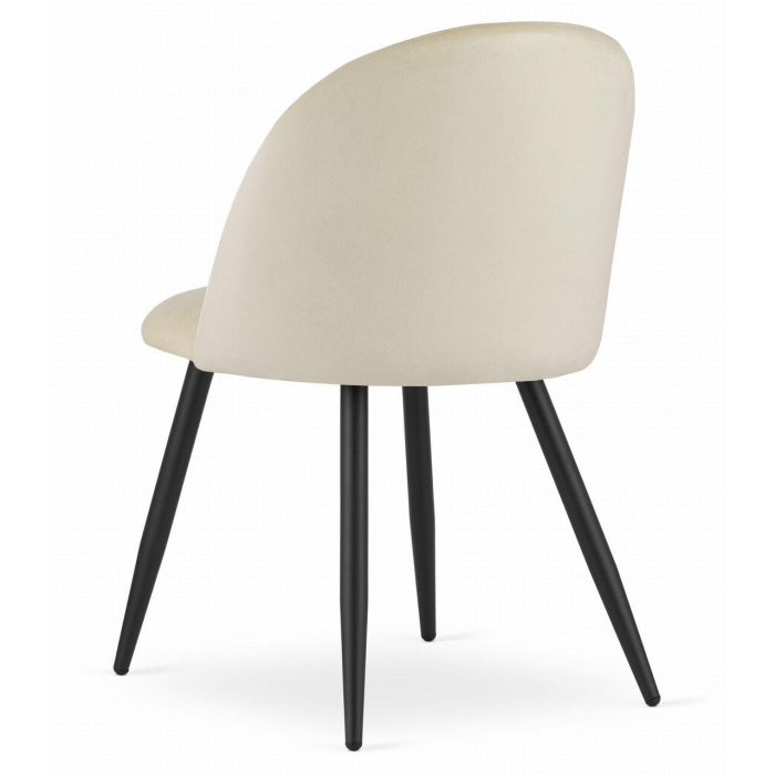 Set 4 scaune bucatarie/living, Artool, Bello, catifea, metal, bej, 46x42.5x76.5 cm [7]