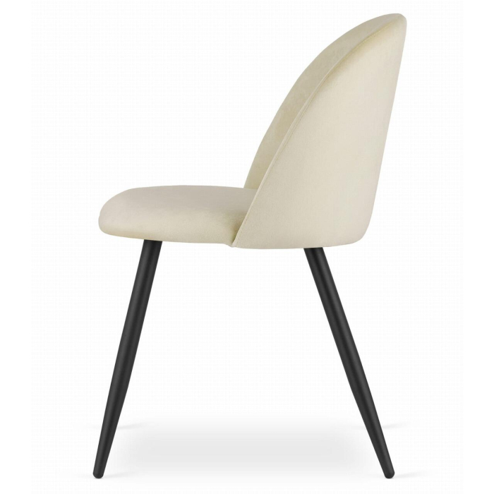 Set 4 scaune bucatarie/living, Artool, Bello, catifea, metal, bej, 46x42.5x76.5 cm [6]