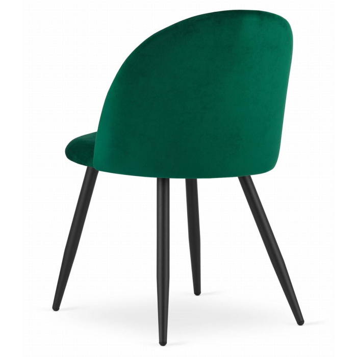 Set 4 scaune bucatarie/living, Artool, Bello, catifea, metal, verde, 46x42.5x76.5 cm [4]