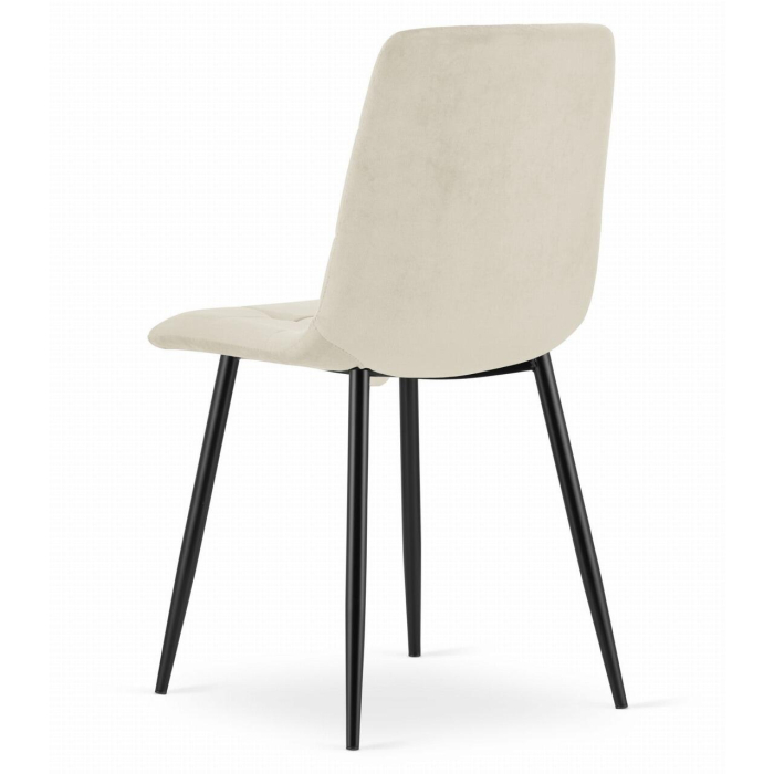 Set 4 scaune bucatarie/living, Artool, Kara, catifea, metal, bej si negru, 44.5x50.5x87 cm [8]