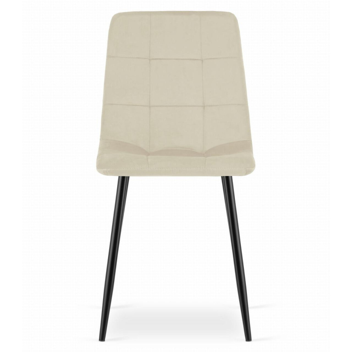 Set 4 scaune bucatarie/living, Artool, Kara, catifea, metal, bej si negru, 44.5x50.5x87 cm [2]