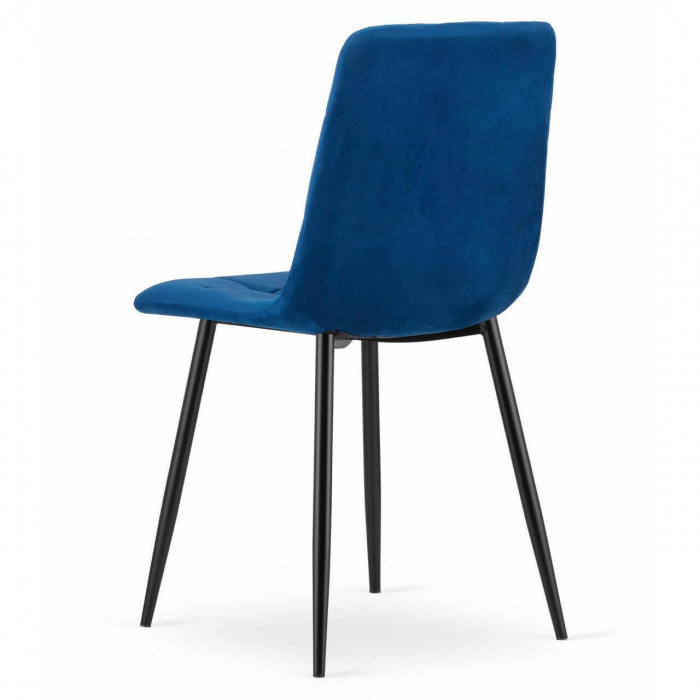 Set 4 scaune bucatarie/living, Artool, Kara, catifea, metal, bleumarin si negru, 44.5x50.5x87 cm [3]