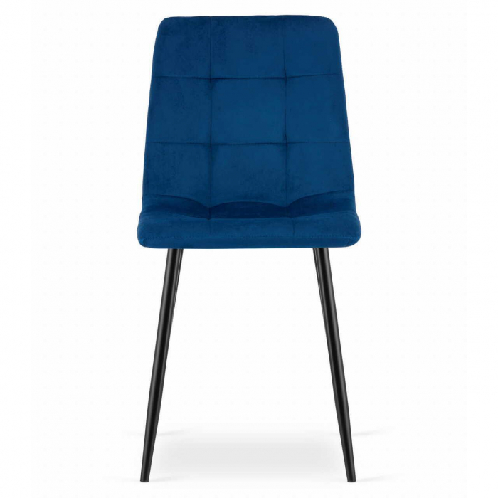 Set 4 scaune bucatarie/living, Artool, Kara, catifea, metal, bleumarin si negru, 44.5x50.5x87 cm [5]