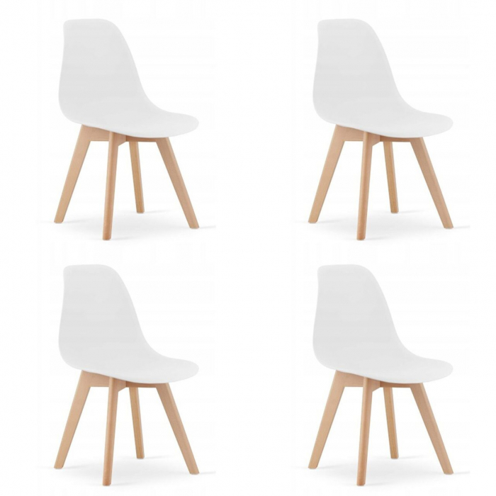 Set 4 scaune bucatarie/living, Artool, Kito, PP, lemn, alb, 46x54.5x80 cm [1]