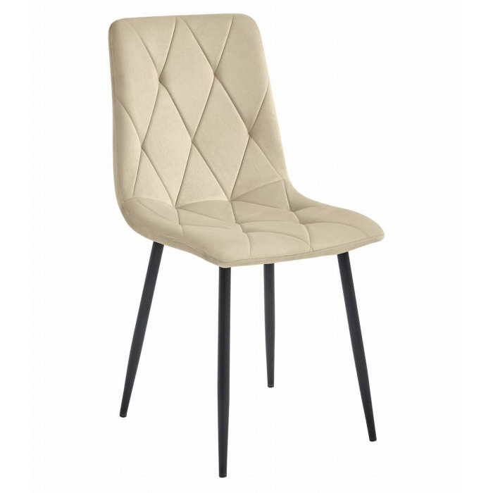 Set 4 scaune bucatarie/living, Artool, Libra, catifea, metal, bej si negru, 44x40x88.5 cm [6]