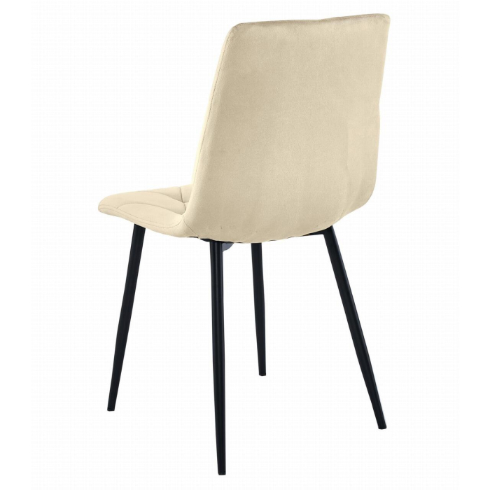 Set 4 scaune bucatarie/living, Artool, Libra, catifea, metal, bej si negru, 44x40x88.5 cm [7]